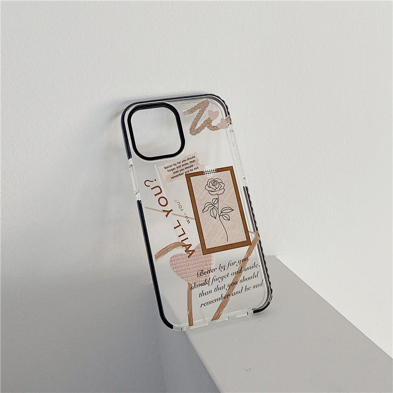 Boitier de téléphone en plastique transparent de Rose Vent Frosty