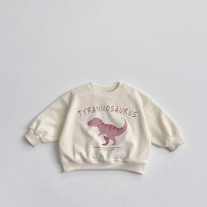 Sweatshirt de dessin animé coréen pour enfants Dinosaur