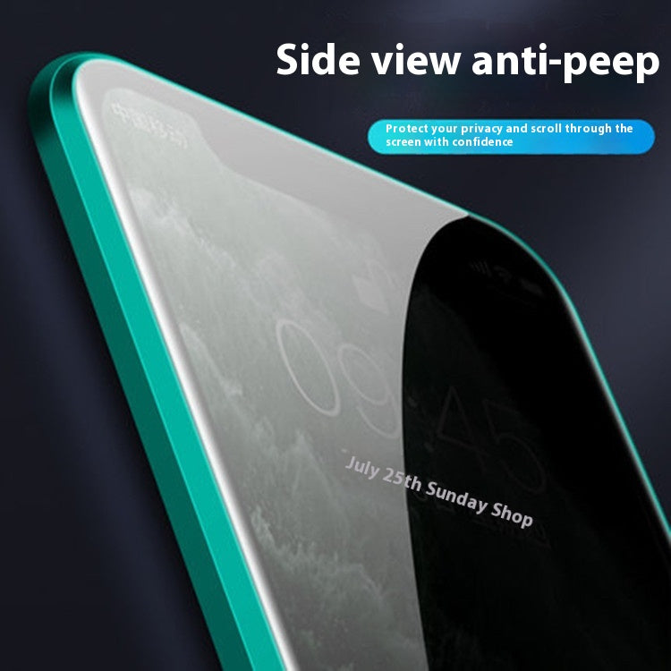 Boîtier de téléphone en verre double face magnétique anti-peep King métal