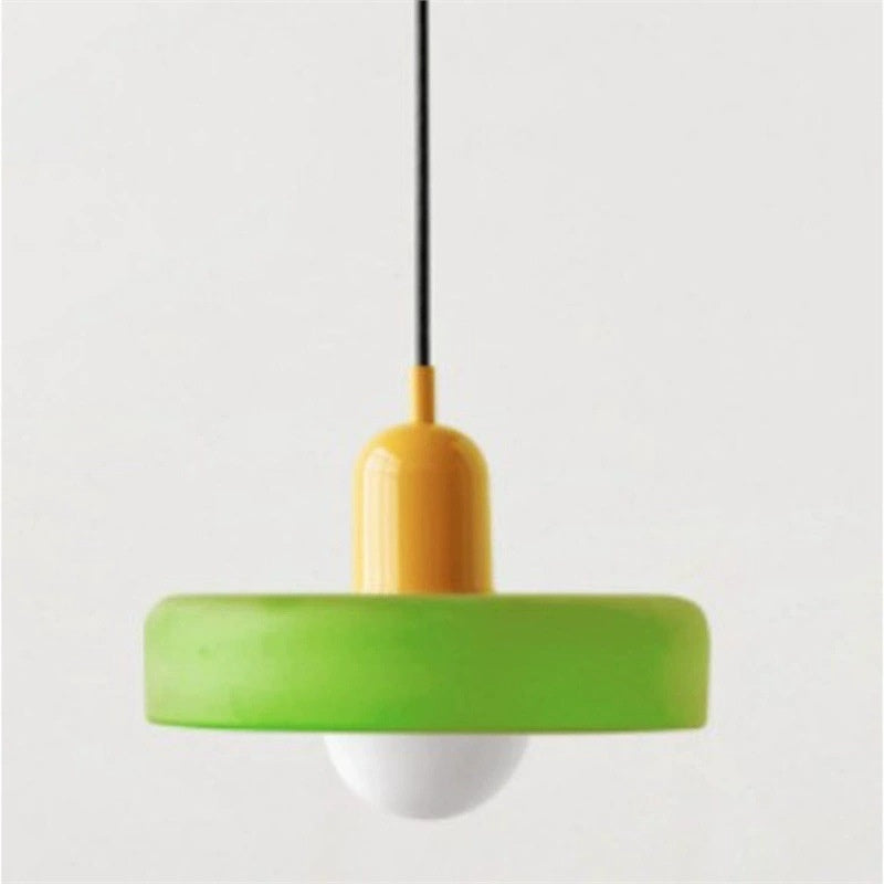 Lampe de lit en verre créatif Vintage vert pendentif lumière
