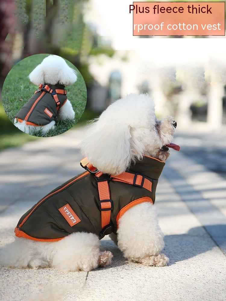 Animaux de compagnie Vêtements d'hiver Plus Velvet épais coton rembourré chien chaud hiver Veste à deux pattes Petit A