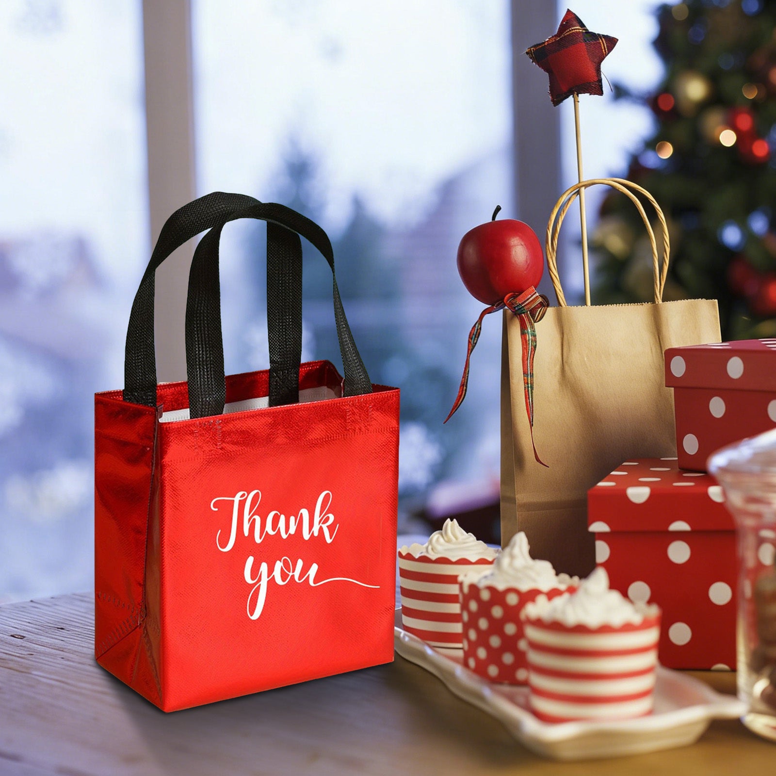 Décorations de fête et accessoires - Sacs cadeaux 24-Pack Merci – Sacs cadeaux de fête en Pl