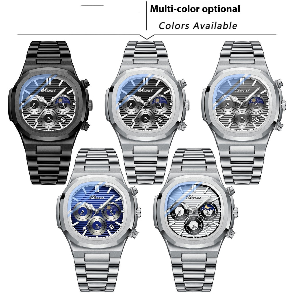 Multifonctionnel True Three Yeux montre homme à six broches