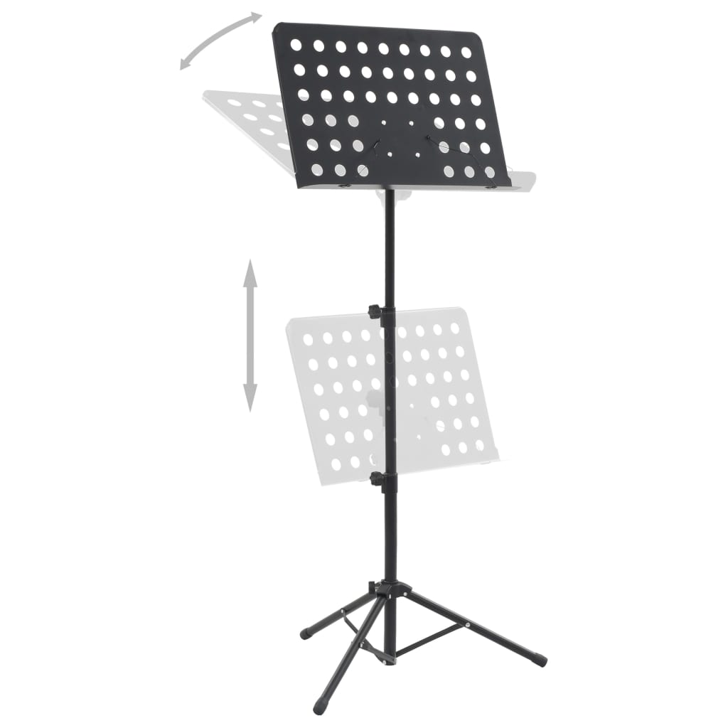 Support musical Acier noir