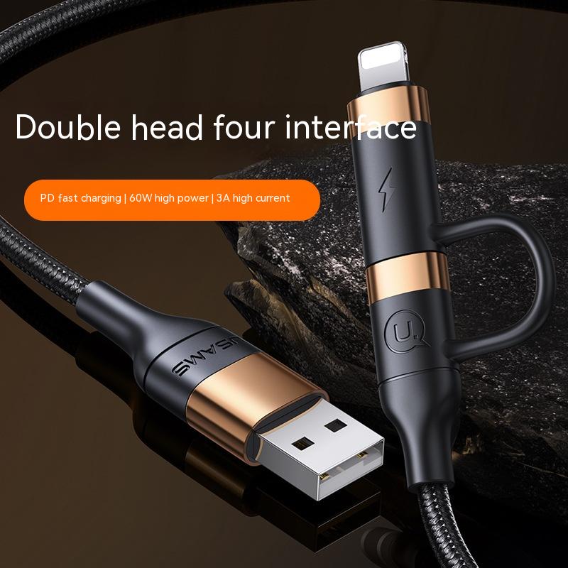 Câble de données à charge rapide PD de quatre en un Deux à deux téléphones portables de recharge universels