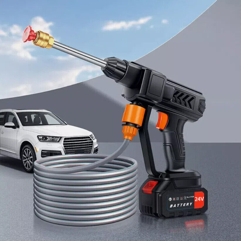 2 Batteries sans fil de voiture de lavage haute pression Jet de lavage d'eau pistolet portable
