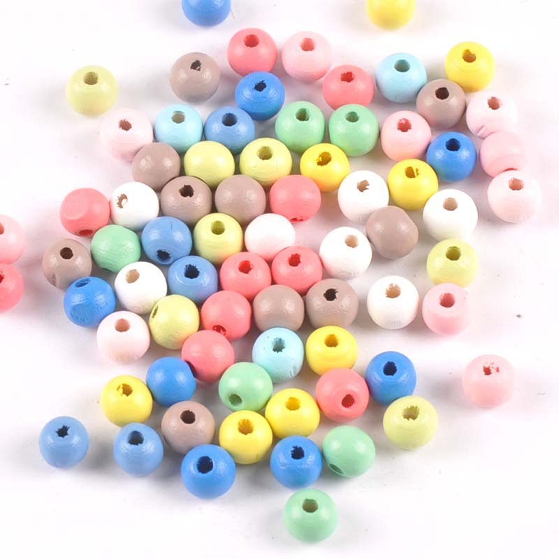 Accessoires de couleur de perles en bois