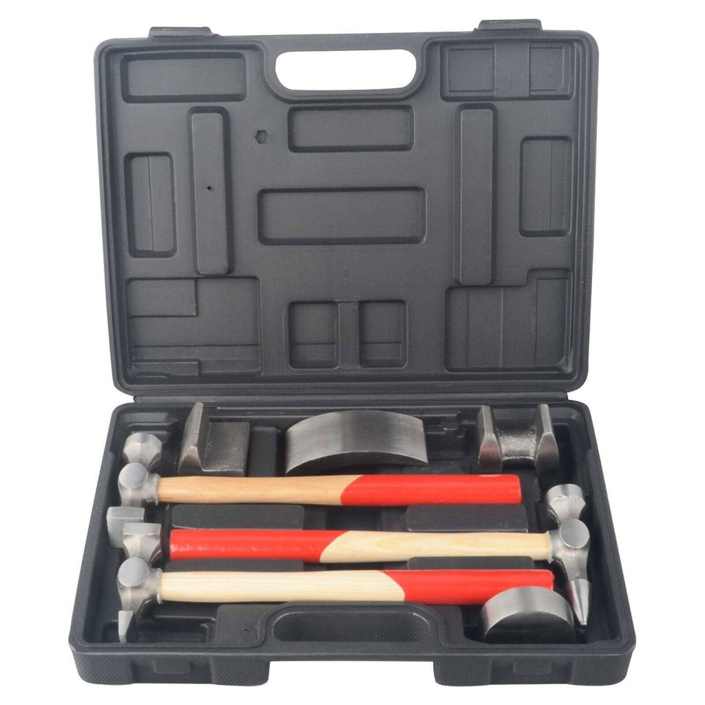 7x Outil de réparation du corps automatique Kit panneau d'artisanat battre Hammer et Dolly Set Hammer