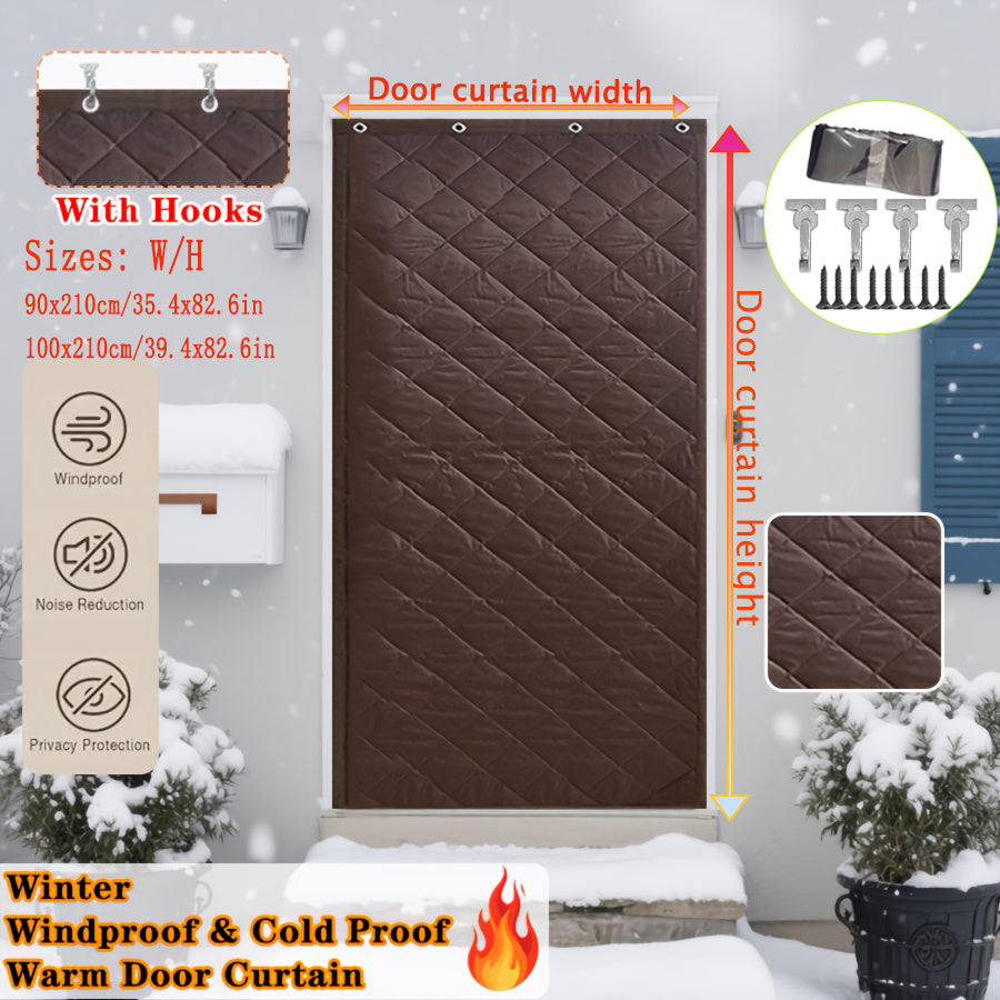 Winter quilted magnetic door curtain