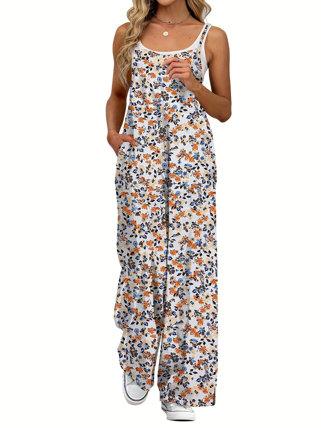 Adjustable strap casual printed camisole