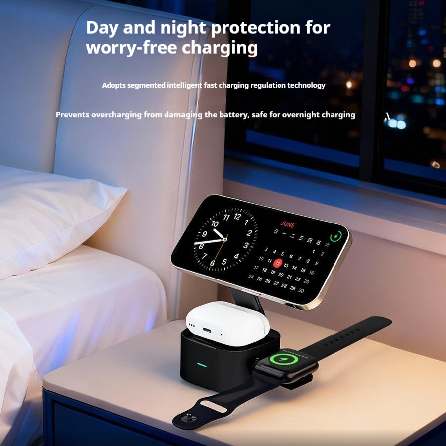 Chargeur sans fil pliable magnétique tout-en-un 25W