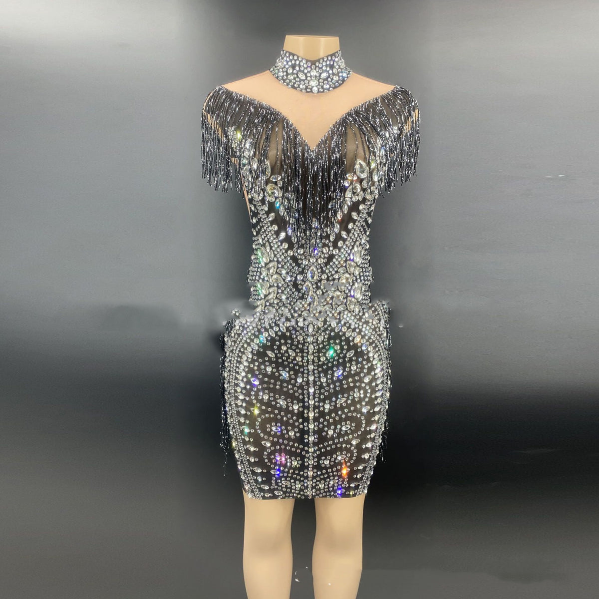 Lady Wind Déesse Tassel Pending Neck Robe Lourde Industrie Perles Perles Perles Perceuse Design de luxe