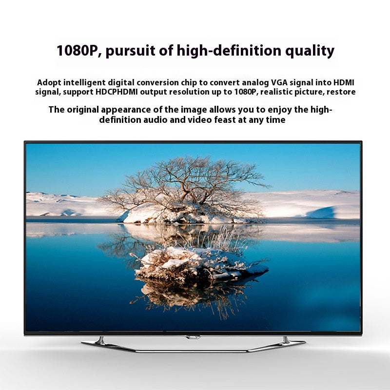 Câble d'adaptateur VGA to HDMI avec alimentation audio 1080p Plug and Play