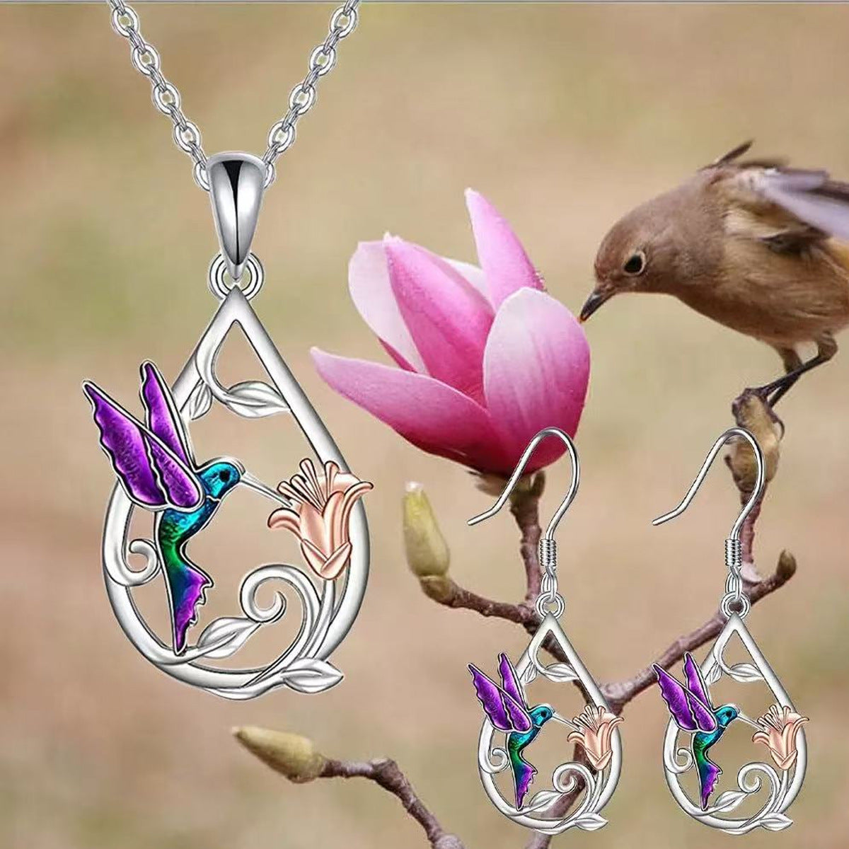 Série animale d'ornements d'huile de trempage de colibris