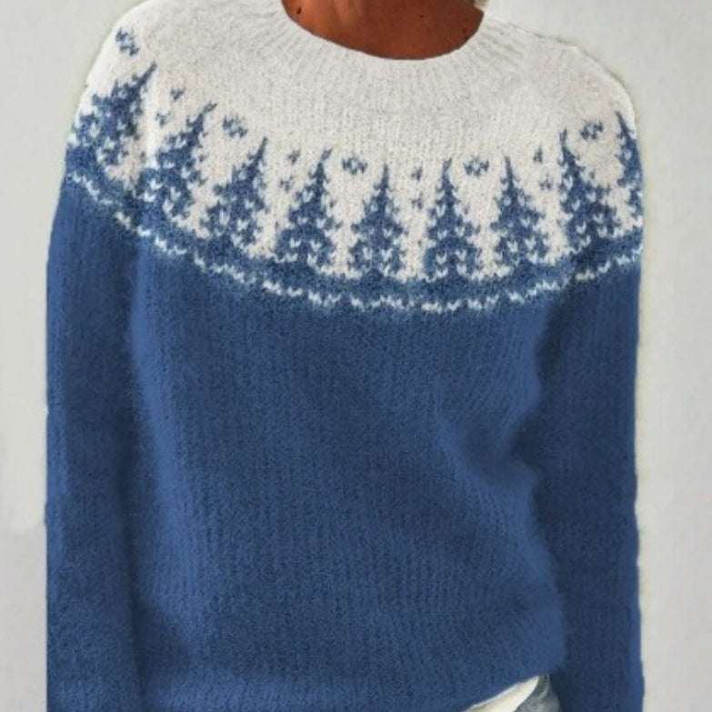 Cou rond Multicolore Pull-over mode enroulé