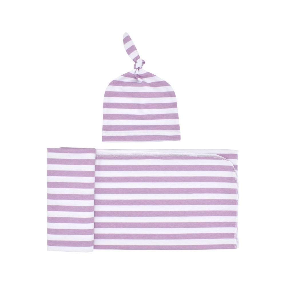 Nouveau-né Rayon Stripe Gro-bag Bonnet 2 pièces