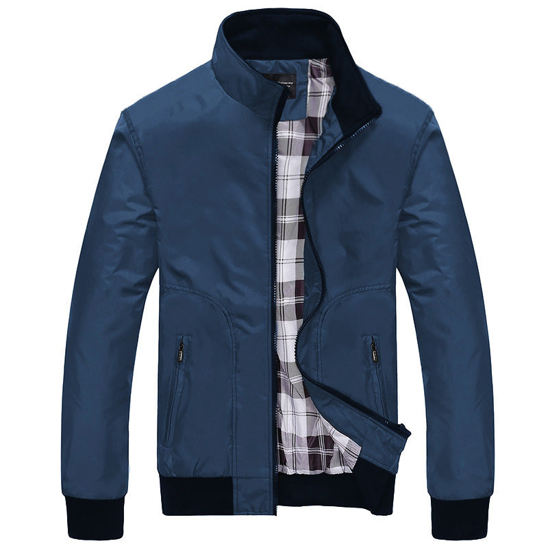 Manteau casual homme de style coréen avec un collier stand-up