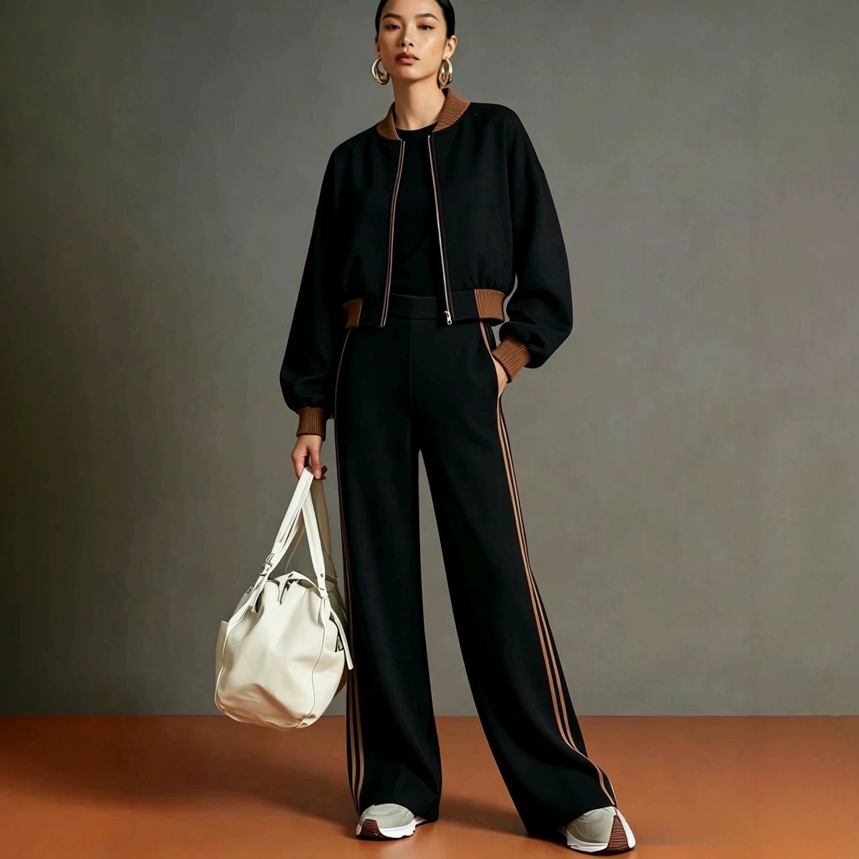 Veste et pantalons casual deux pièces pour femmes