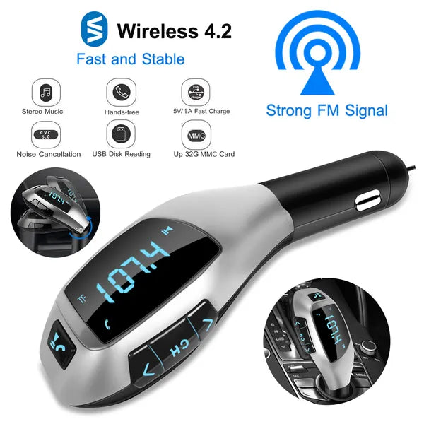 Voiture FM Transmetteur sans fil USB Charge mains libres Call MP3 Player
