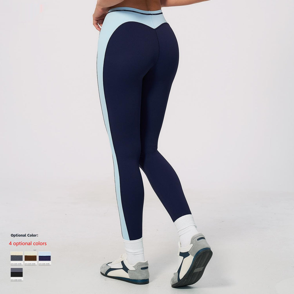 Pantalon de yoga couleur contrastante avec un lifting des fesses