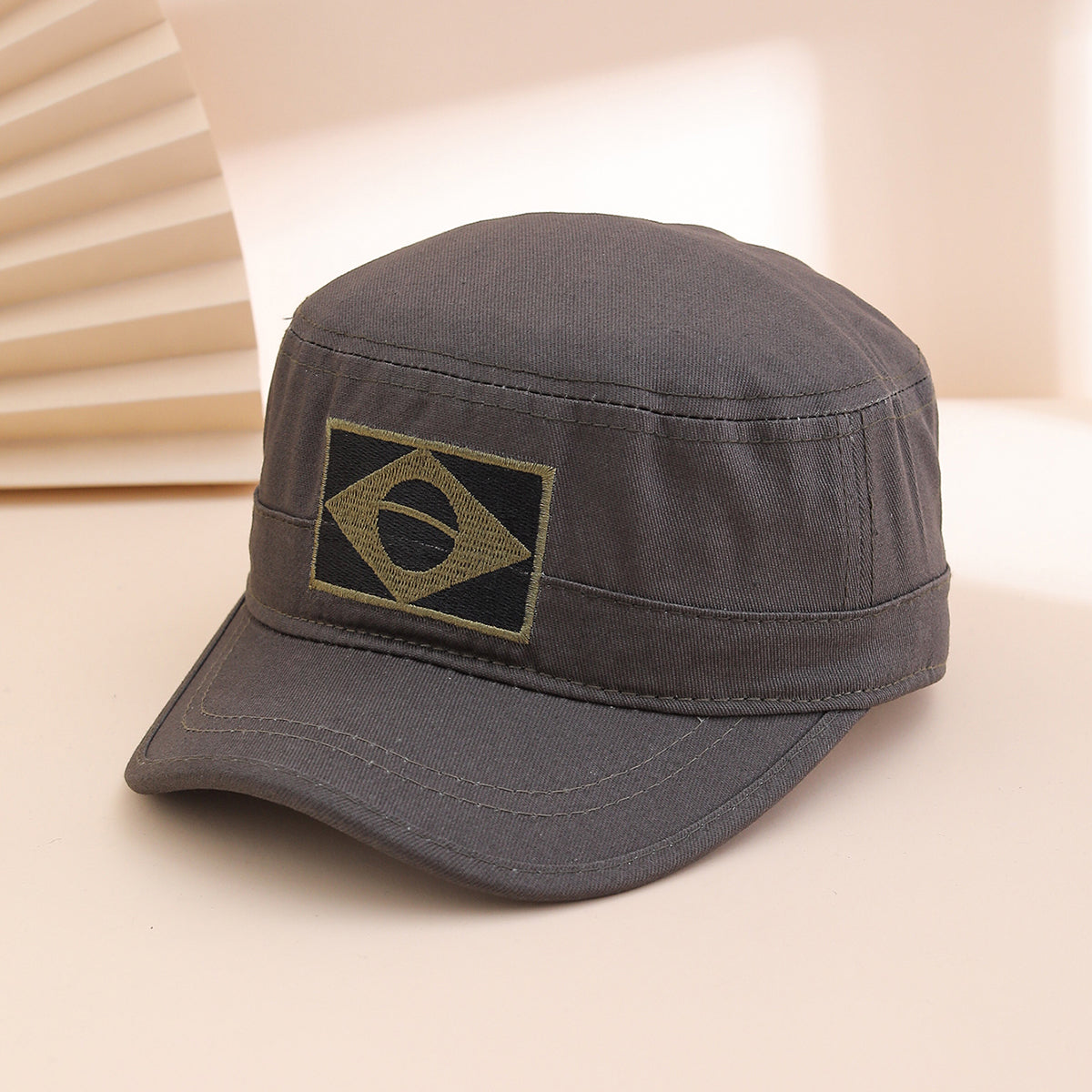 Casquette de baseball à sommet plat avec drapeau brésilien brodé