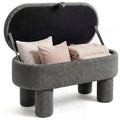 Banc de stockage Corduroy gris 42 pouces