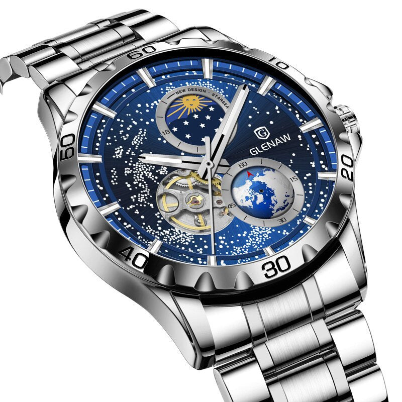 Montre Quartz en acier inoxydable simple pour homme