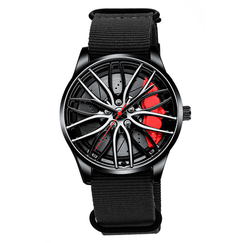 Nylon Roue Hubs Montre Quartz Créative Homme