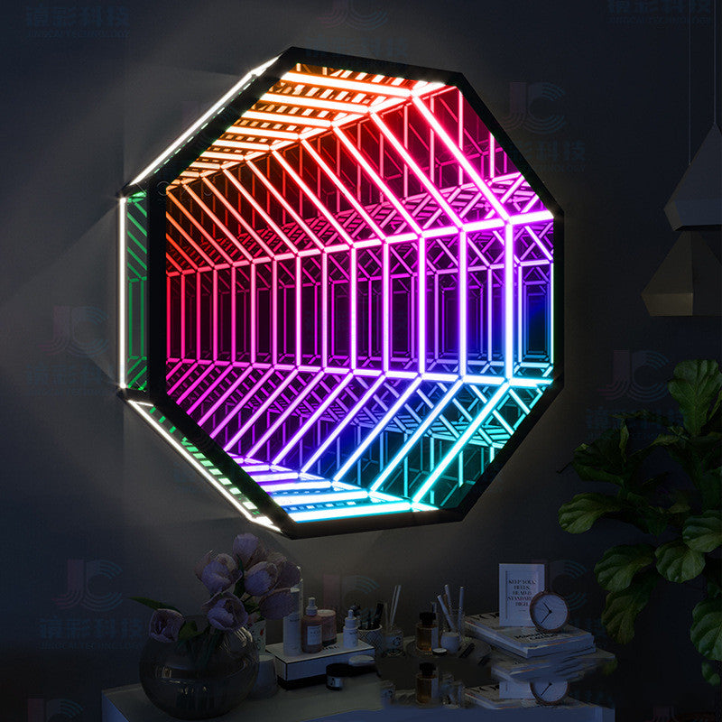 Moderne Abysse créative miroir Melaleuca Lampe murale colorée Octagon