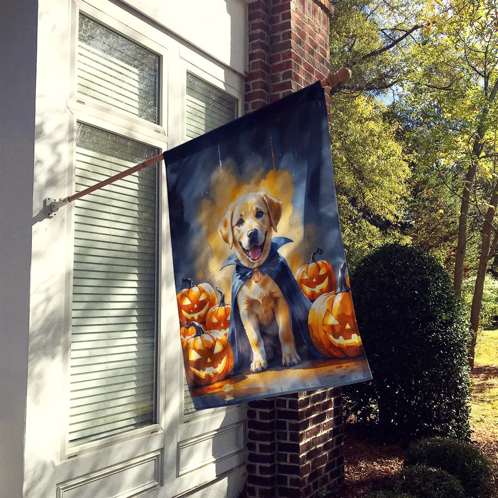 Yellow Labrador Retriever Puppy Halloween Maison Drapeau Grand Porc Manches Pole décoratif Ou