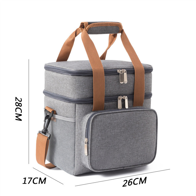Sac à lunch double couche haute capacité avec isolation thermique pour picnics