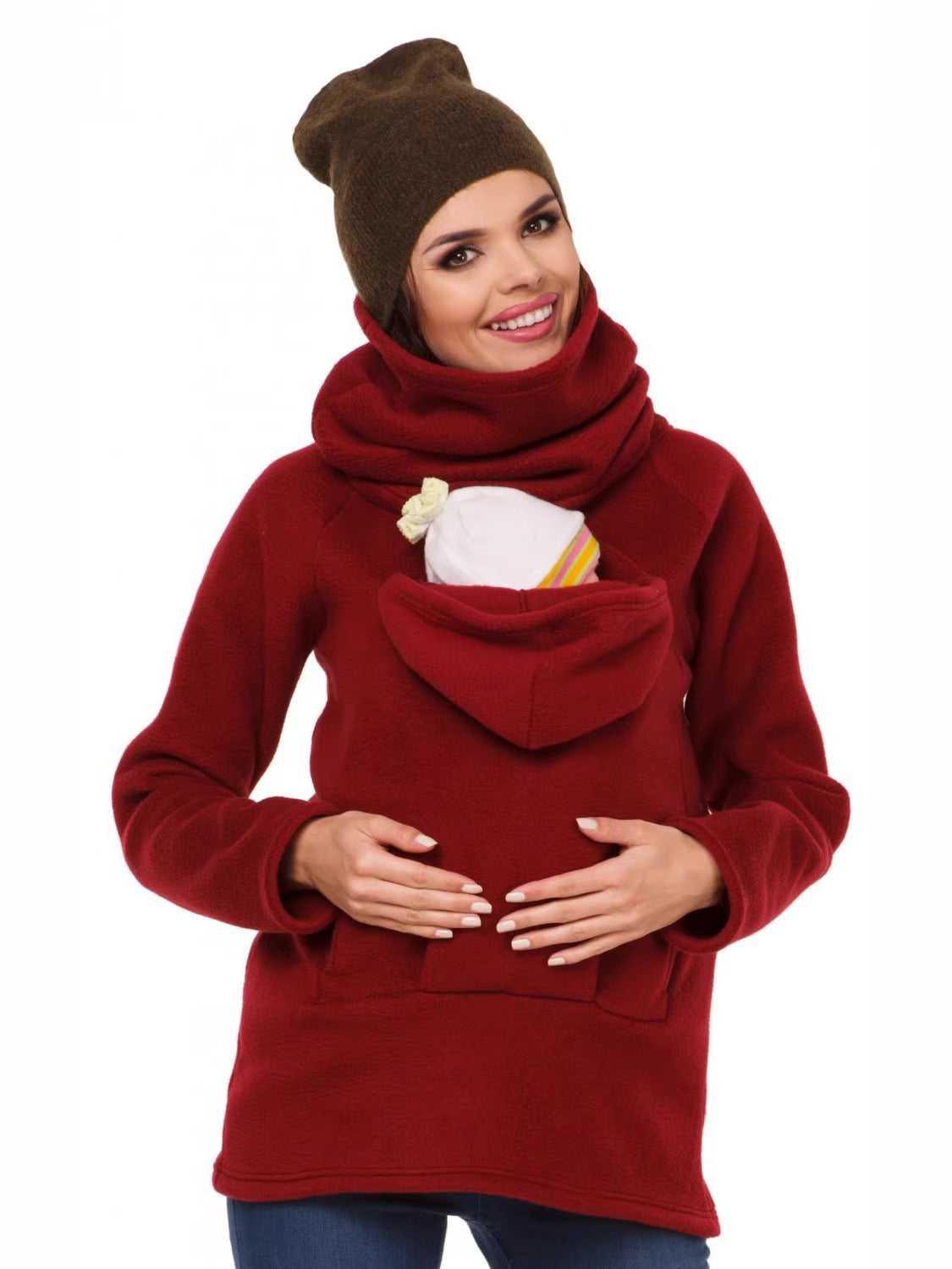 Aliexpress Amazon Femmes Automne et hiver Multifonctionnel Sweatshirt Kangaroo Vêtements de dessus