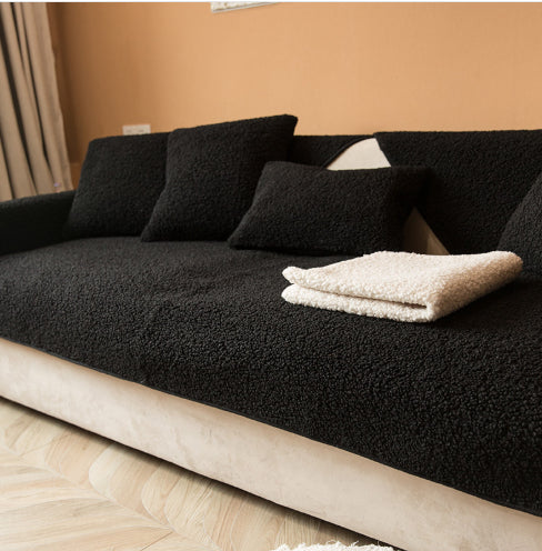 Canapé Coussin Non-dérapant épais tissu Lambswool Couvercle
