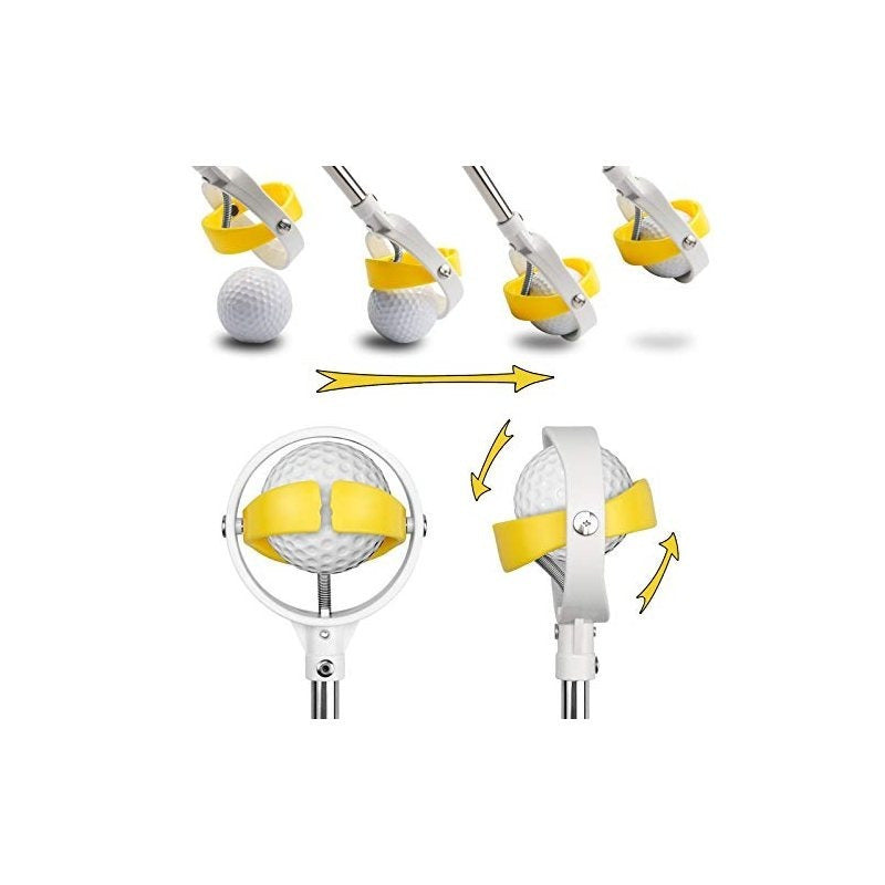 Ensemble de 3 balles de golf avec récupération de balle télescopique – boules blanches de pratique + exten
