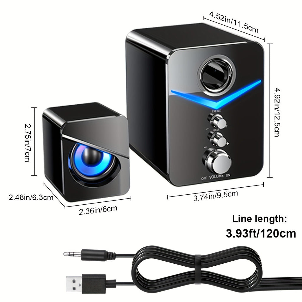 Haut-parleurs d'ordinateur alimentés par USB avec subwoofer