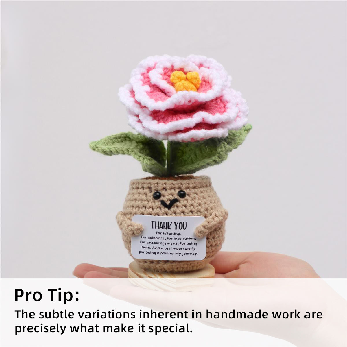 Crochet fait main fleur en pot