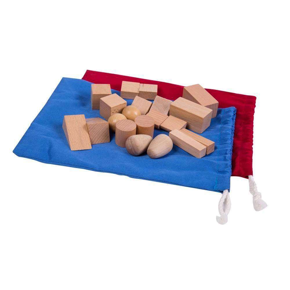 Rouge et bleu éducation précoce géométrique solide forme Mystery Bag Jouet éducatif