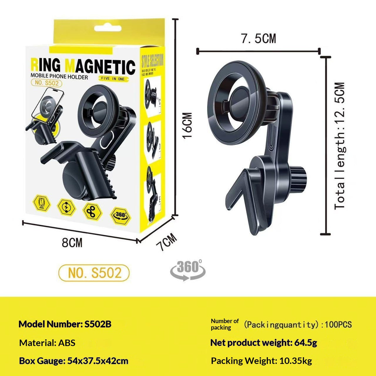 Support magnétique de téléphone de voiture