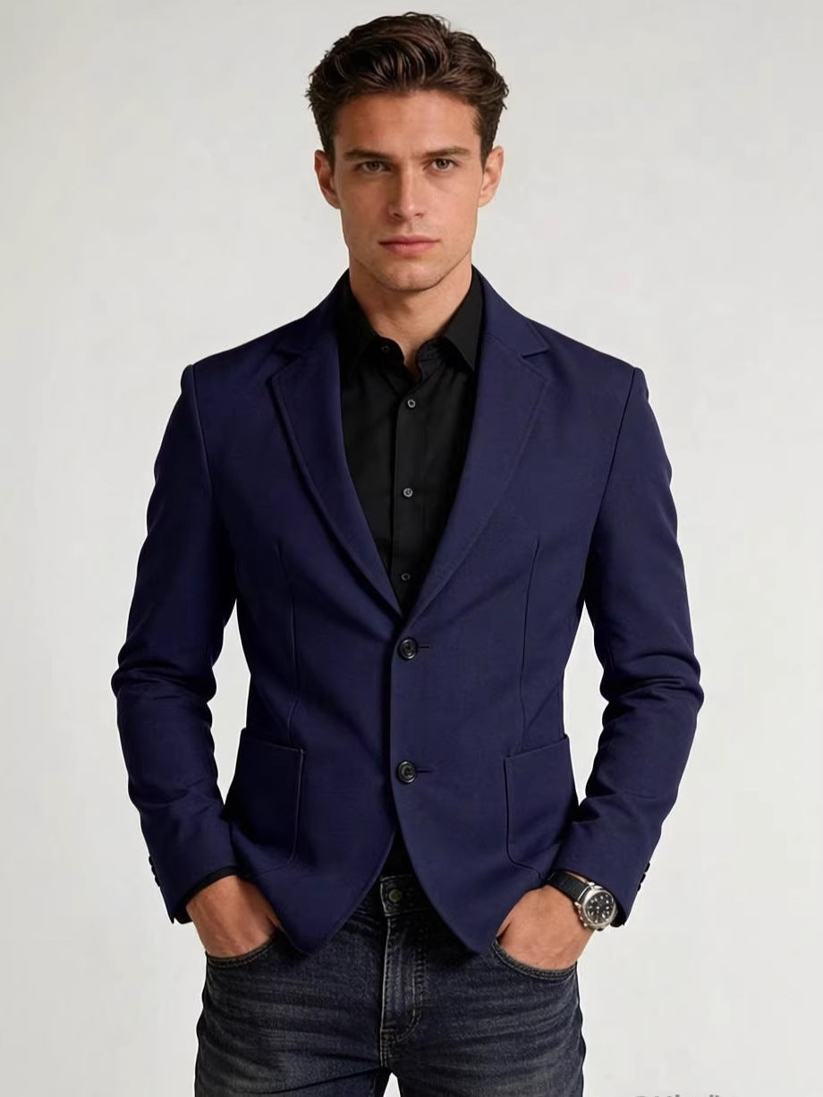 Costume mince en couleur unie