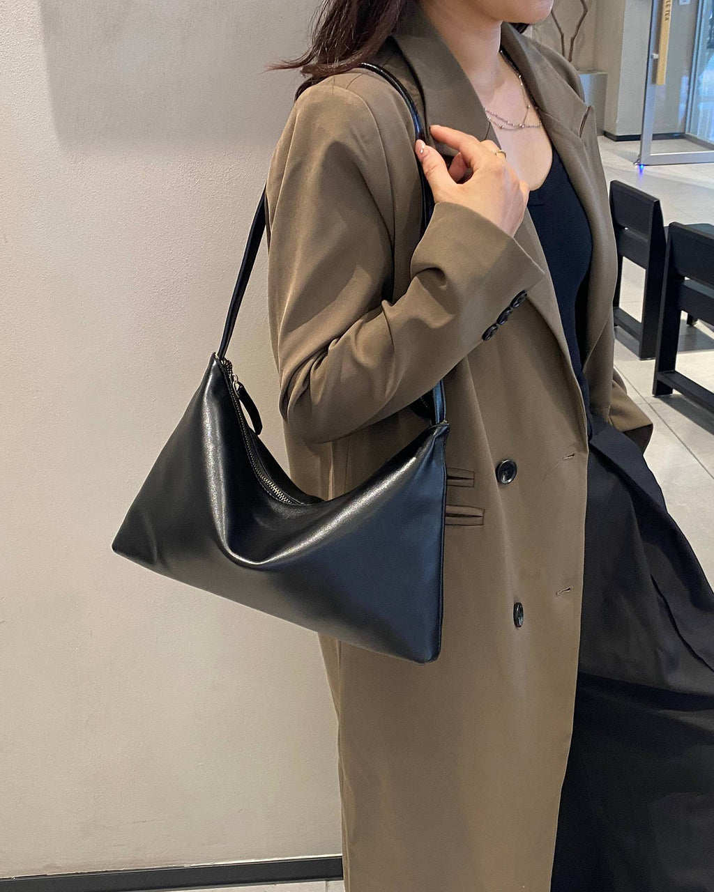 Sac à épaule en cuir de couleur graduée