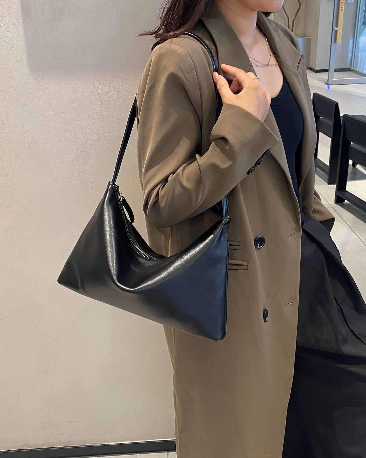 Sac à épaule en cuir de couleur graduée