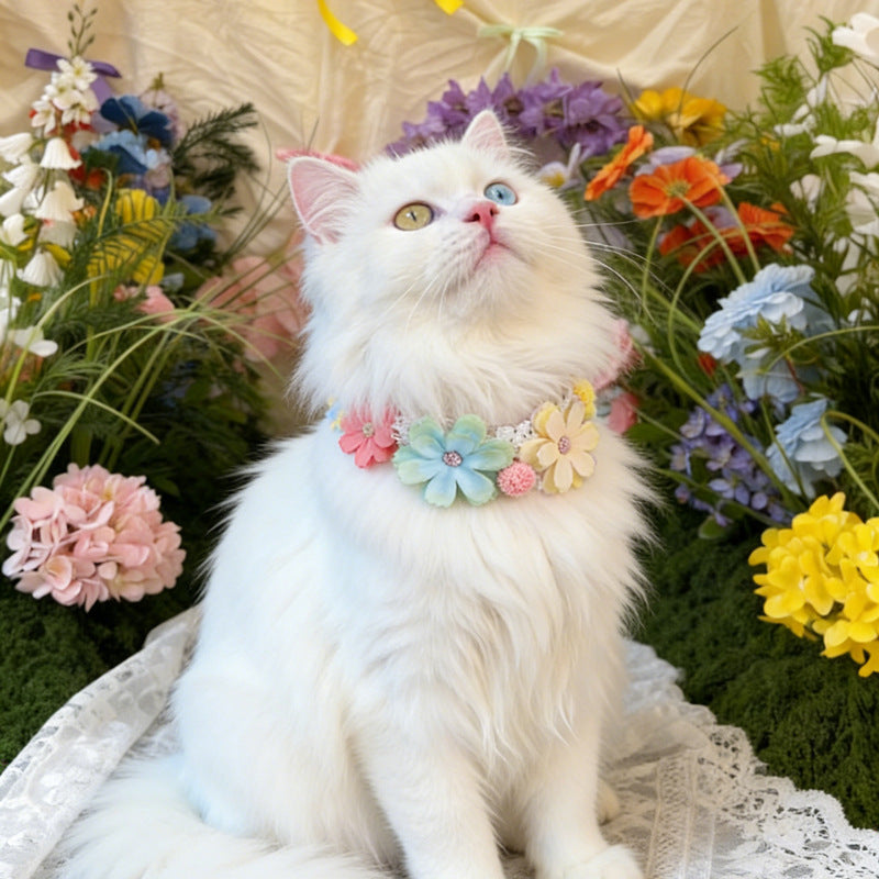 Collier de fleurs mignon pour chats d'animaux