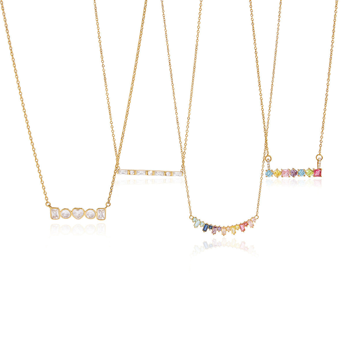 Zircon Collier en acier titane Et résistant à la Fade