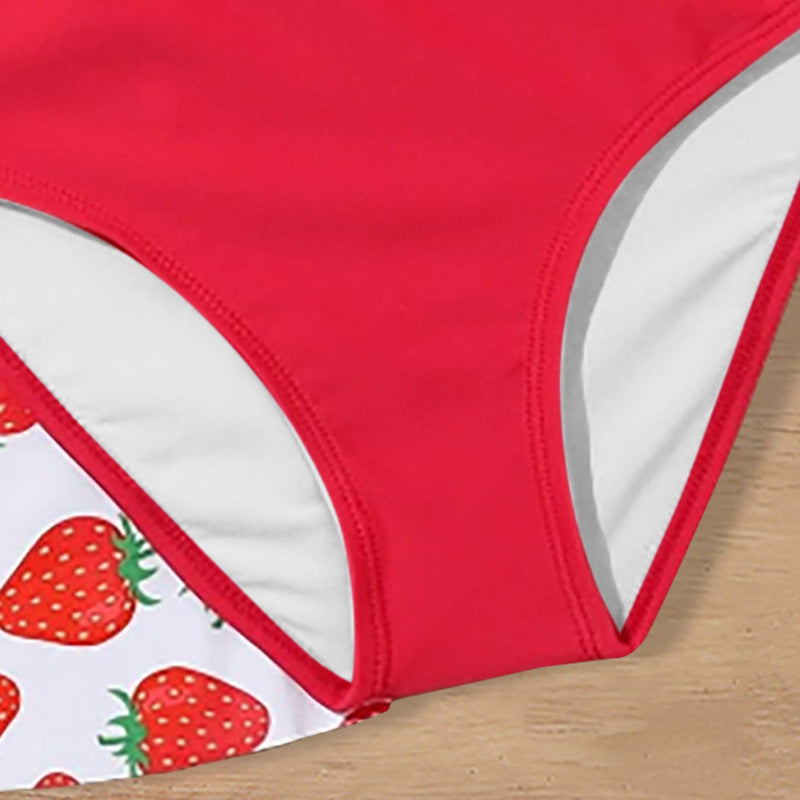Maillot de bain pour enfants Jupe de fille en trois pièces Middle and Big Children's Ruffled Split Swims