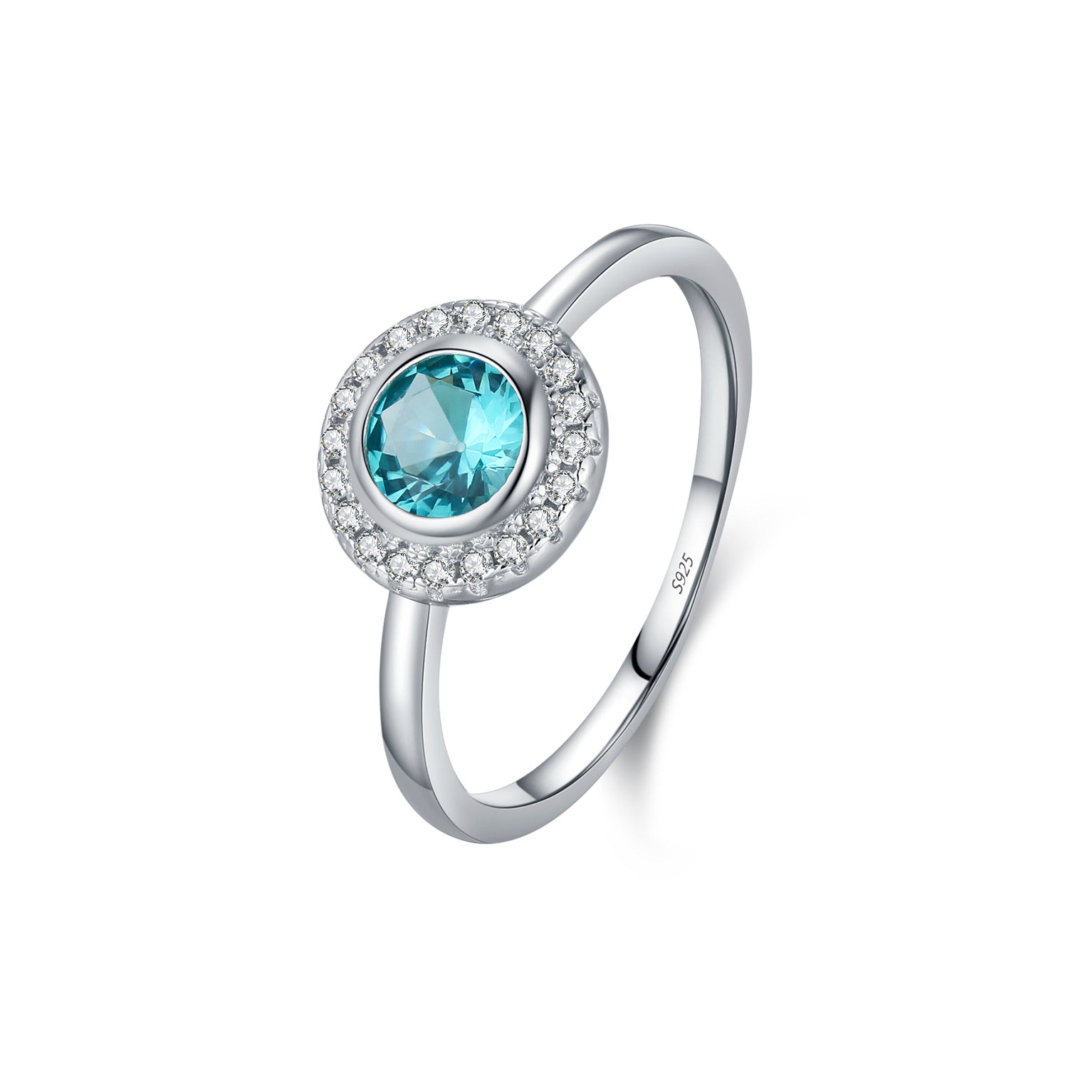 S925 pour femme Argent Élégante bague en diamant de style français