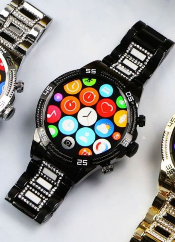 Bluetooth appelant Niche montre pleine diamant petite or