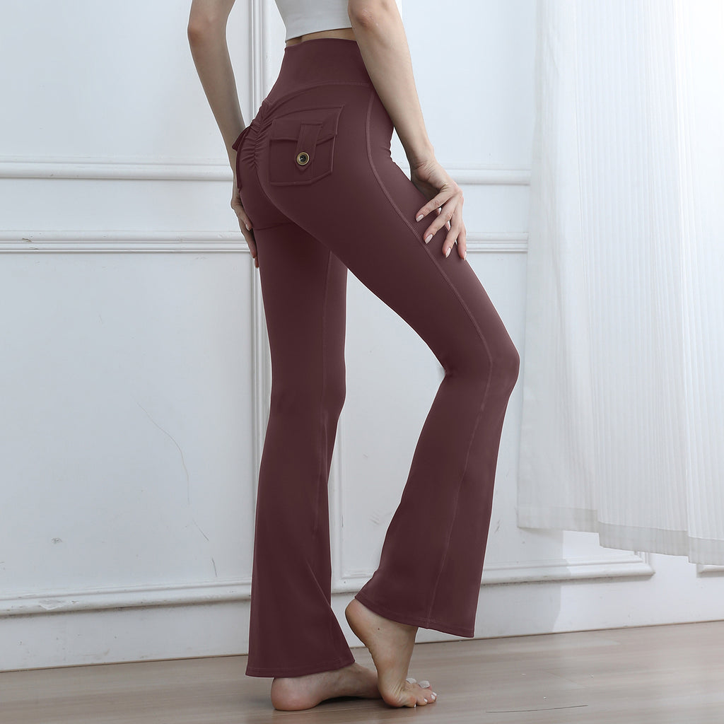 Pantalon de yoga à haute capacité de poche de pêche pour les femmes pour l'automne Et l'hiver