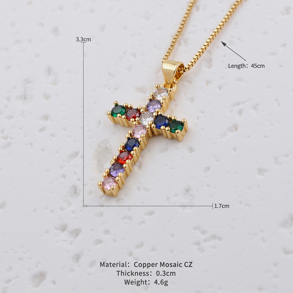 Mini collier de pendentif couleur Micro-Paved Zircon