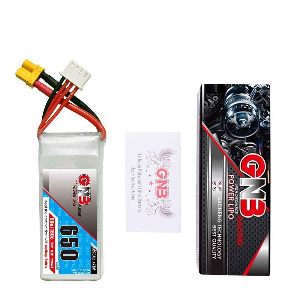 Haute énergie GNB 650mAh 3s 111v 80C Modèle de voyage FPV Batterie au lithium