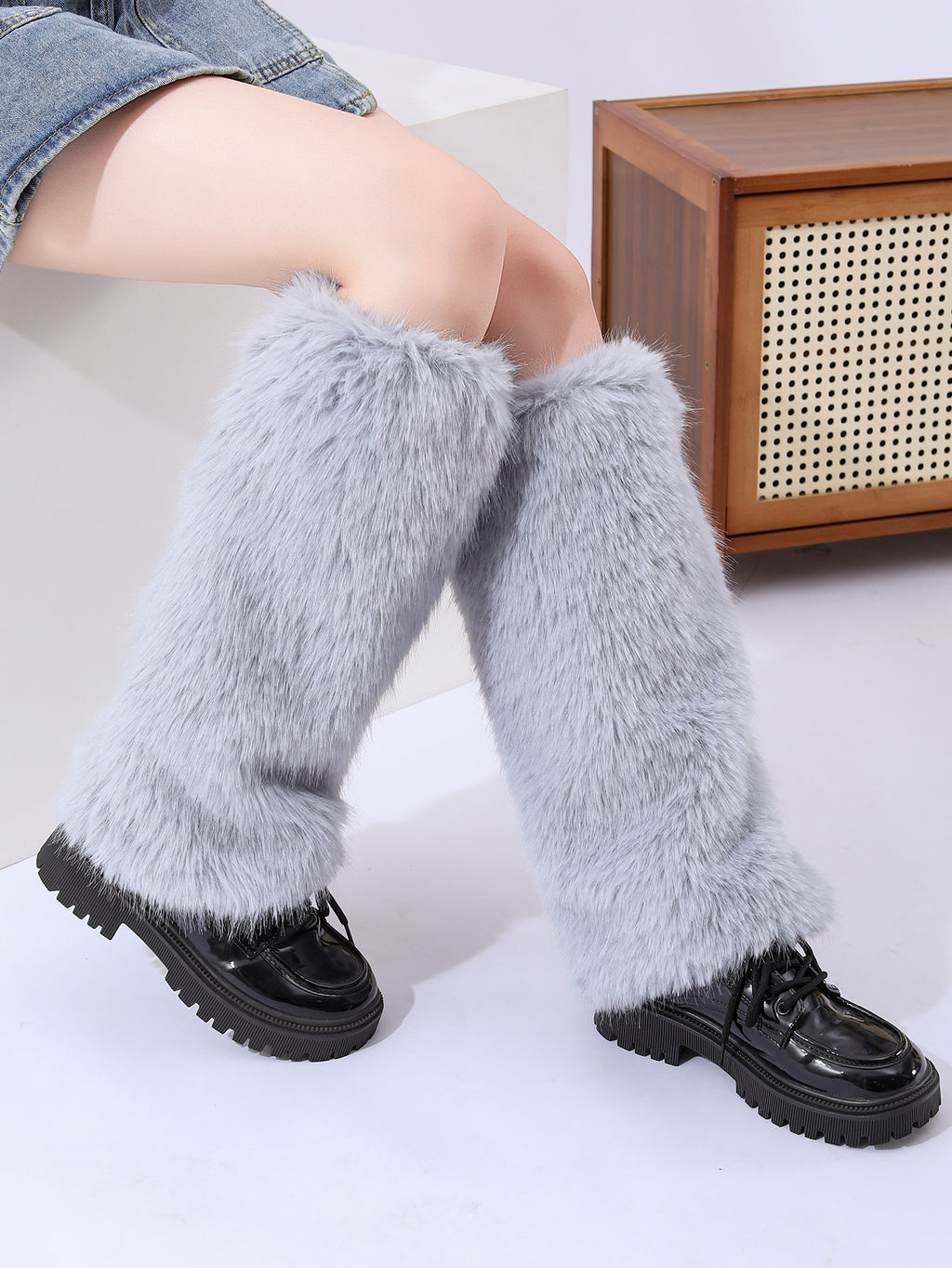 Hiphop Hotgirl Fashion Boot Leg Covers Y2K Goth Chaussettes jambes solides Punk Jk Longueur genou chaud S